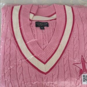 Jeffree Star Pink V-Neck Sweater